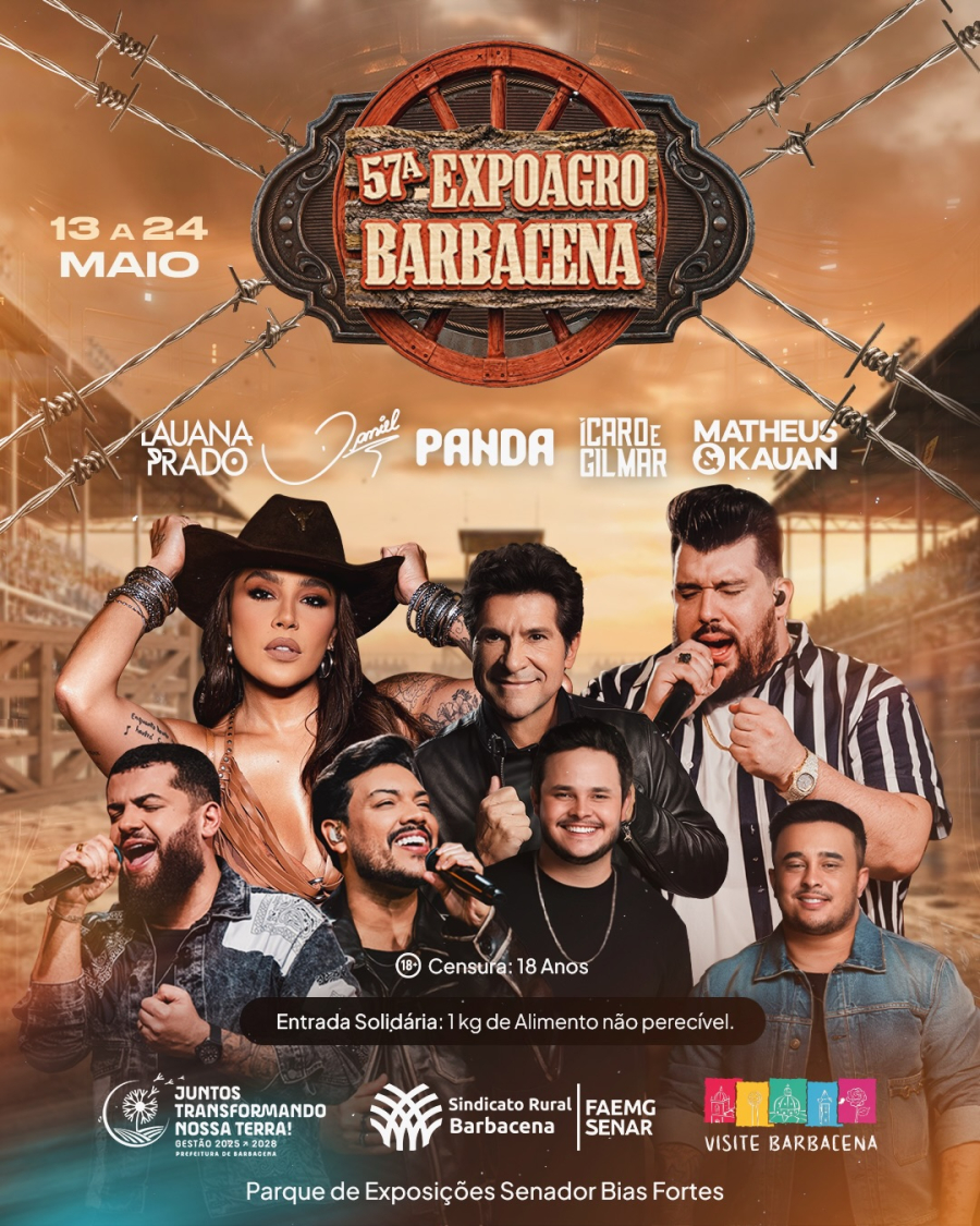 57ª Expô Agro Barbacena terá shows nacionais e programação técnica diversificada
